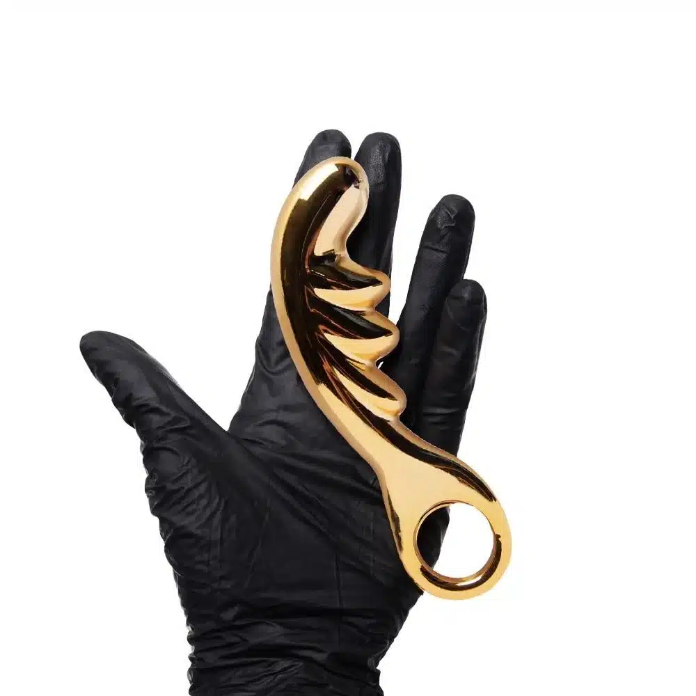 Massageador de próstata metalizado na cor Dourado less hard  Imagem 5