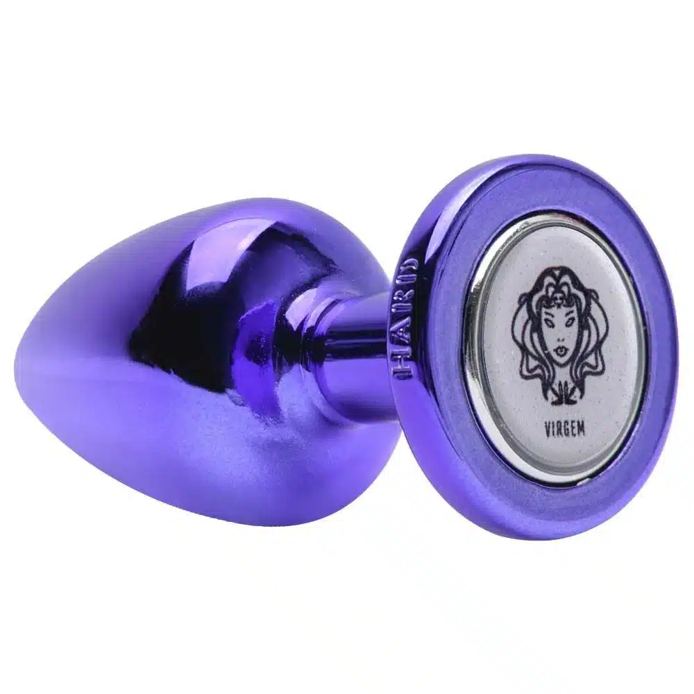 Plug anal de metal tamanho G lilás linha signos hard  Imagem 3