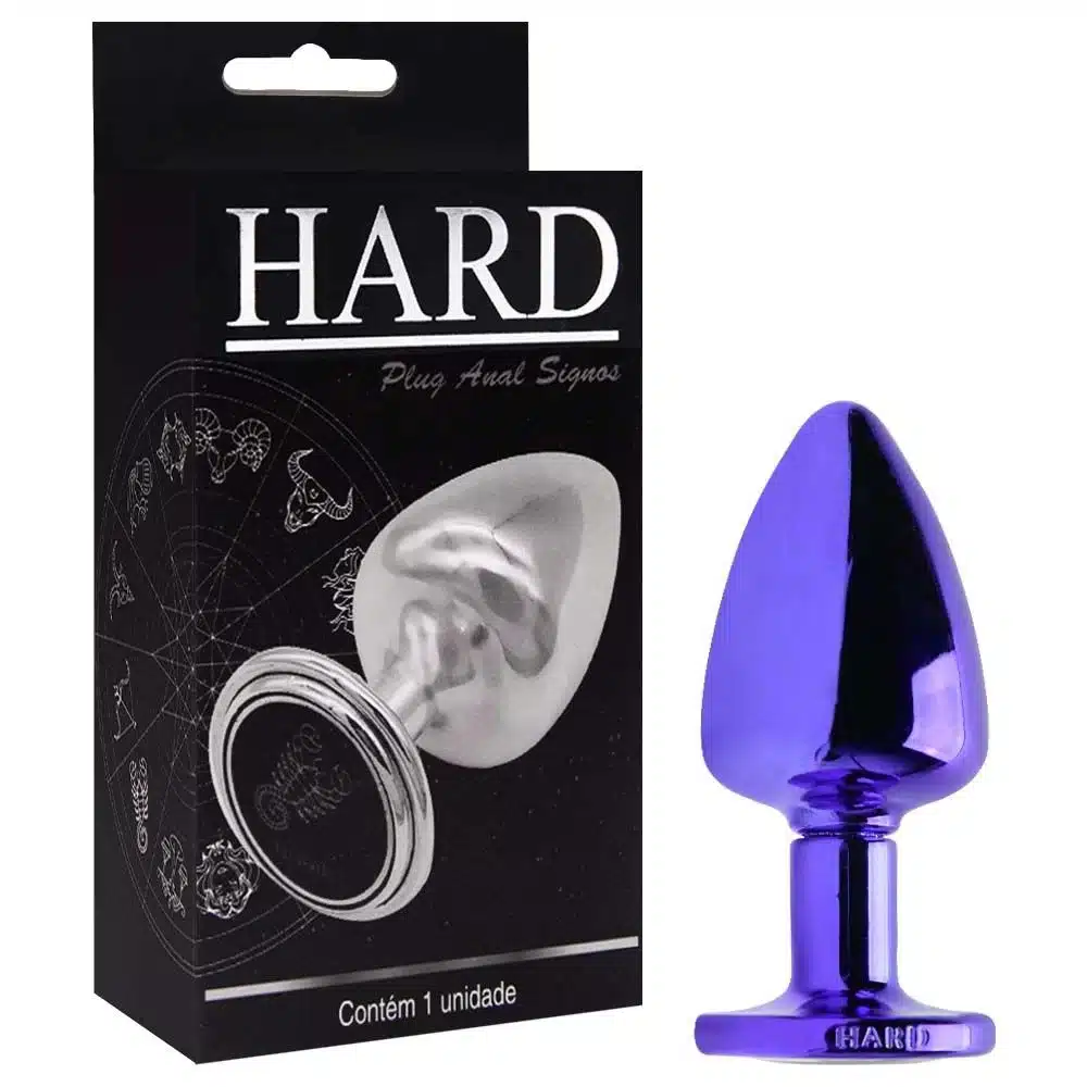 Plug anal de metal tamanho G lilás linha signos hard  Imagem 5
