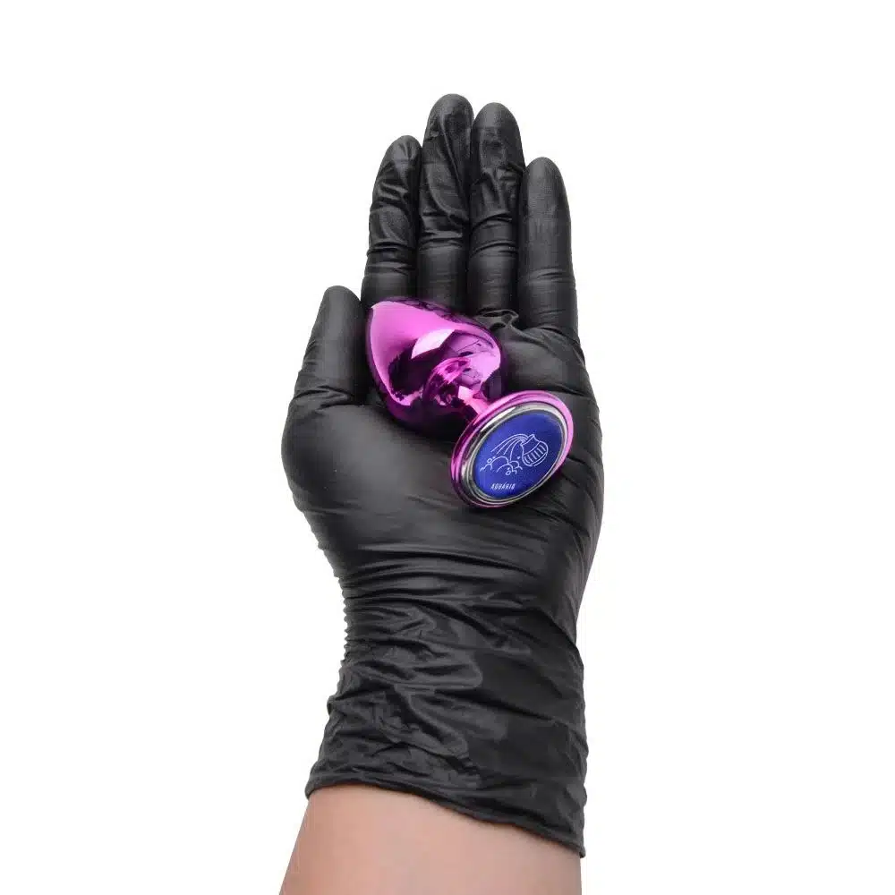Plug anal M Rosa linha de metal signos hard  Imagem 6