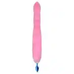 Plug Anal em Metal Azul com Rabo Longo Rosa - Hard - Imagem 2