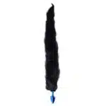 Plug Anal pequeno feito em Metal Azul com Rabo Longo Preto - Hard - Imagem 2