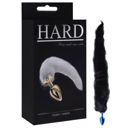 Plug Anal pequeno feito em Metal Azul com Rabo Longo Preto - Hard - Image 6
