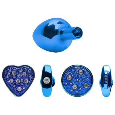 Alternative view of Kit Plug Anal Pequeno Em Metal Azul 4x1 – Linha Hard