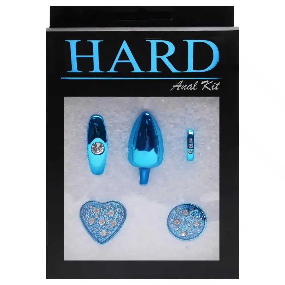 Kit Plug Anal Médio Em Metal Azul 4x1 – Linha Hard  Imagem 8