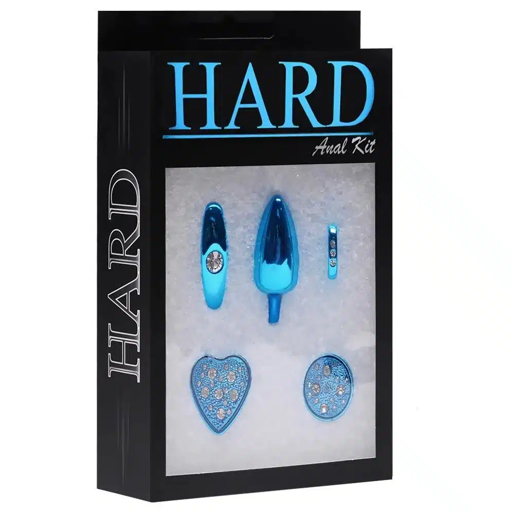 Kit Plug Anal Médio Em Metal Azul 4x1 – Linha Hard  Imagem 9