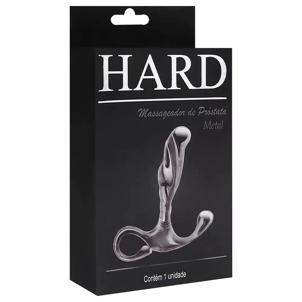 Massageador de próstata em metal com formato ergonômico e alça de segurança  6,5 x 1,9 cm | cor: dourado  Hard  Imagem 6