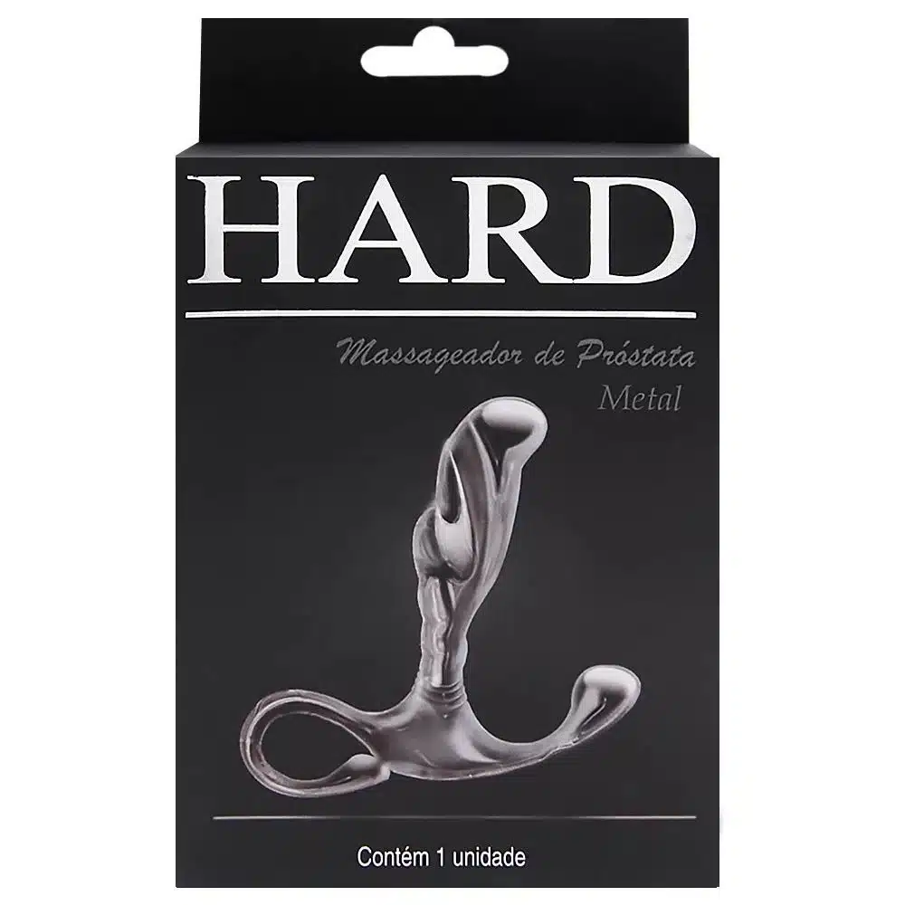 Massageador de próstata em metal com formato ergonômico e alça de segurança  6,5 x 1,9 cm | cor: dourado  Hard  Imagem 5
