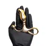 Massageador de próstata em metal com formato ergonômico e alça de segurança - 6,5 x 1,9 cm | cor: dourado - Hard - Imagem 4