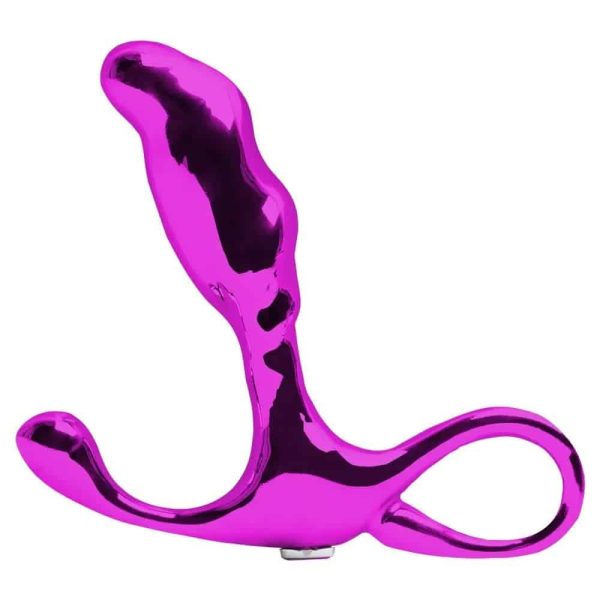 Hard - Massageador de próstata em metal com formato ergonômico e alça de segurança - 6,5 x 1,9 cm Rosa - Image 2