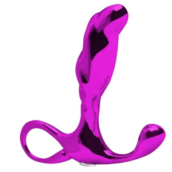 Hard - Massageador de próstata em metal com formato ergonômico e alça de segurança - 6,5 x 1,9 cm Rosa - Image 3