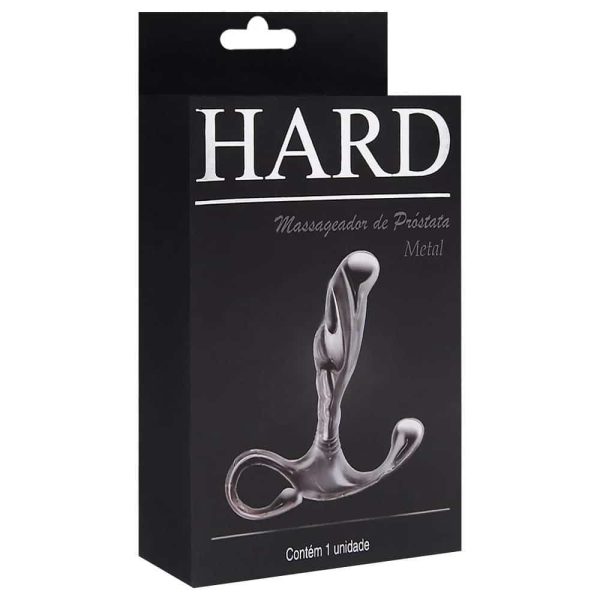 Hard - Massageador de próstata em metal com formato ergonômico e alça de segurança - 6,5 x 1,9 cm Rosa - Image 5
