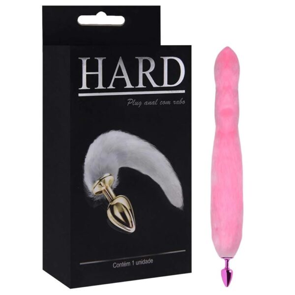 Plug Anal Com Rabo Grande Rosa - Linha Hard