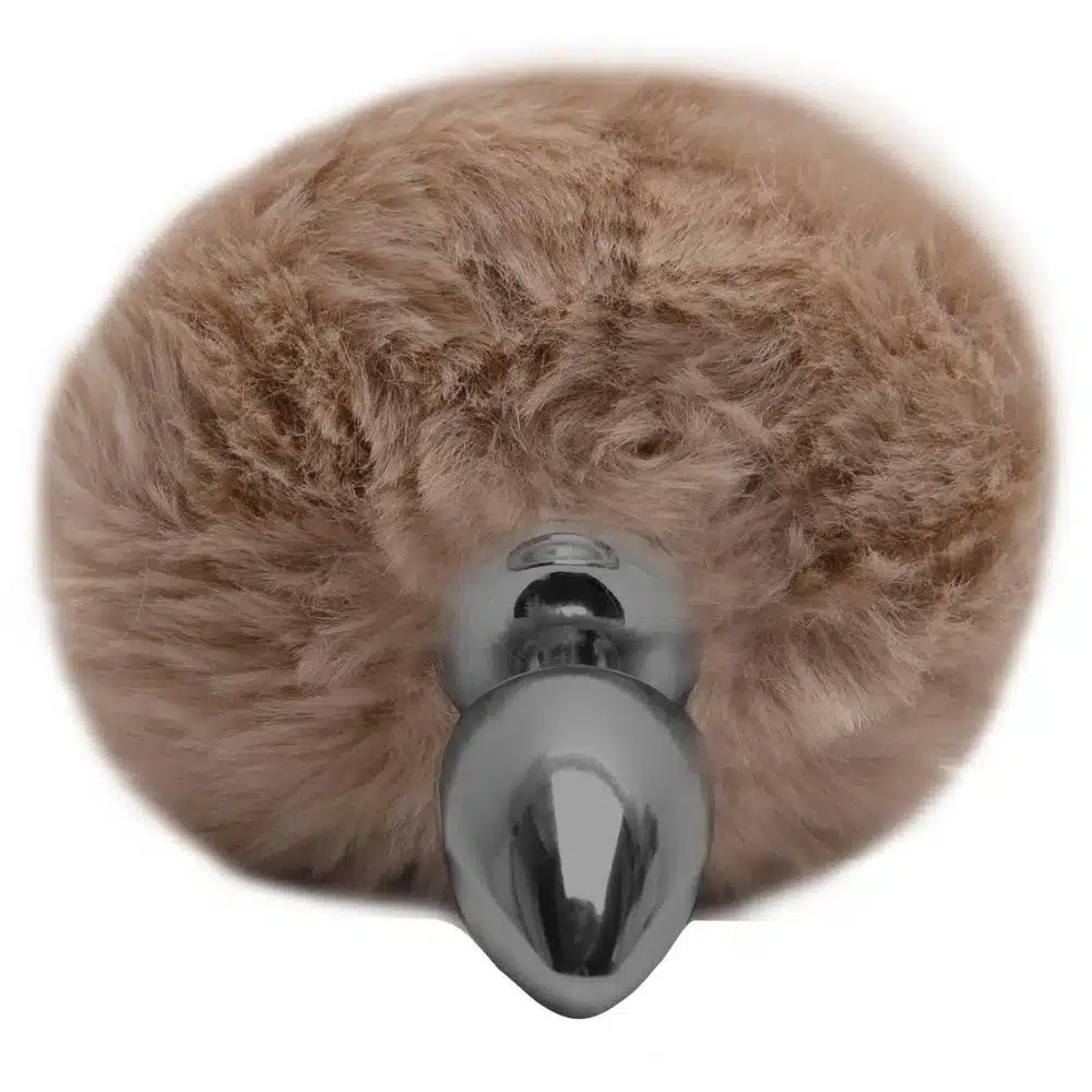 Plug De Metal Onix Com Rabo Pompom Claro – Hard  Imagem 4