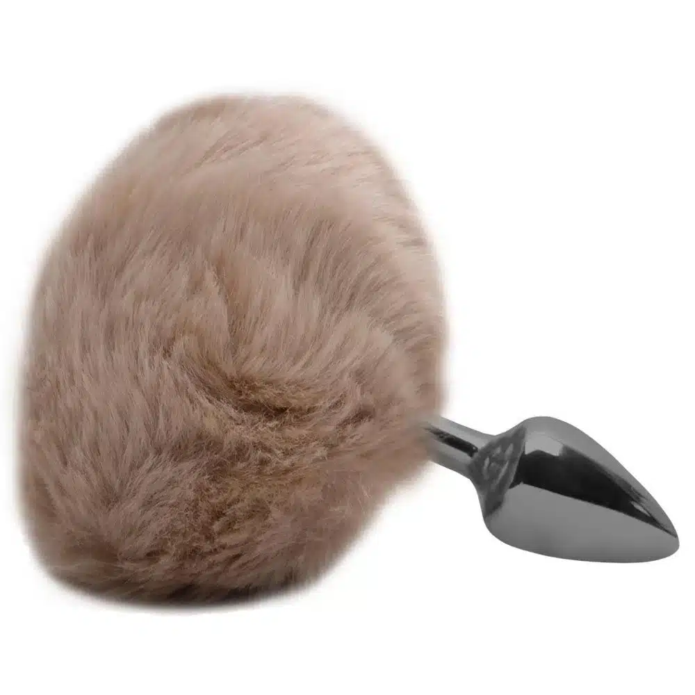 Plug De Metal Onix Com Rabo Pompom Claro – Hard  Imagem 2