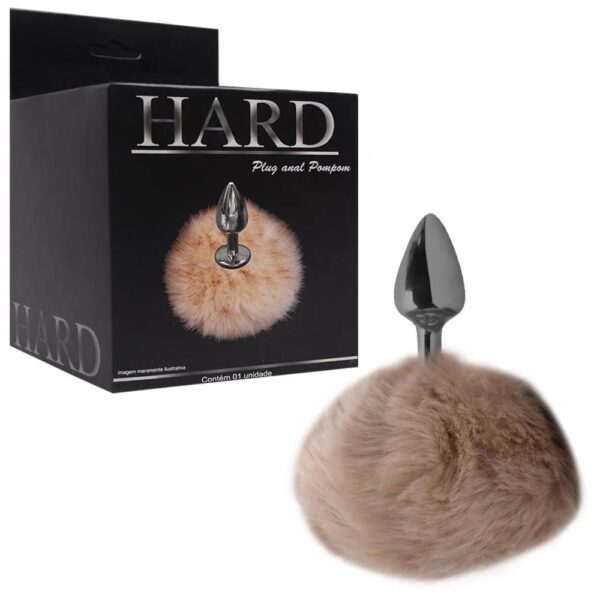 Plug De Metal Onix Com Rabo Pompom Claro – Hard