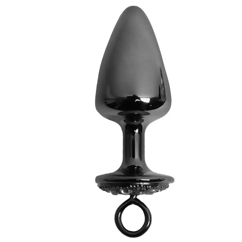 Kit algemas com plug anal cravejado com strass tamanho M  Hard Metal  Imagem 13