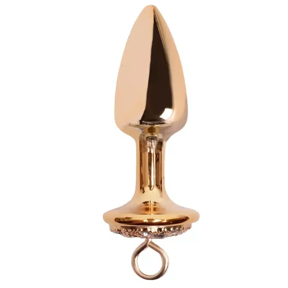Kit algemas com plug anal Dourado cravejado com strass tamanho P hard  Imagem 4