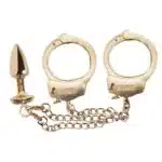 Kit algemas com plug anal Dourado cravejado com strass tamanho P hard - Imagem 2