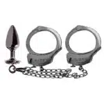 Kit algemas com plug anal Preto cravejado com strass tamanho P hard - Imagem 3