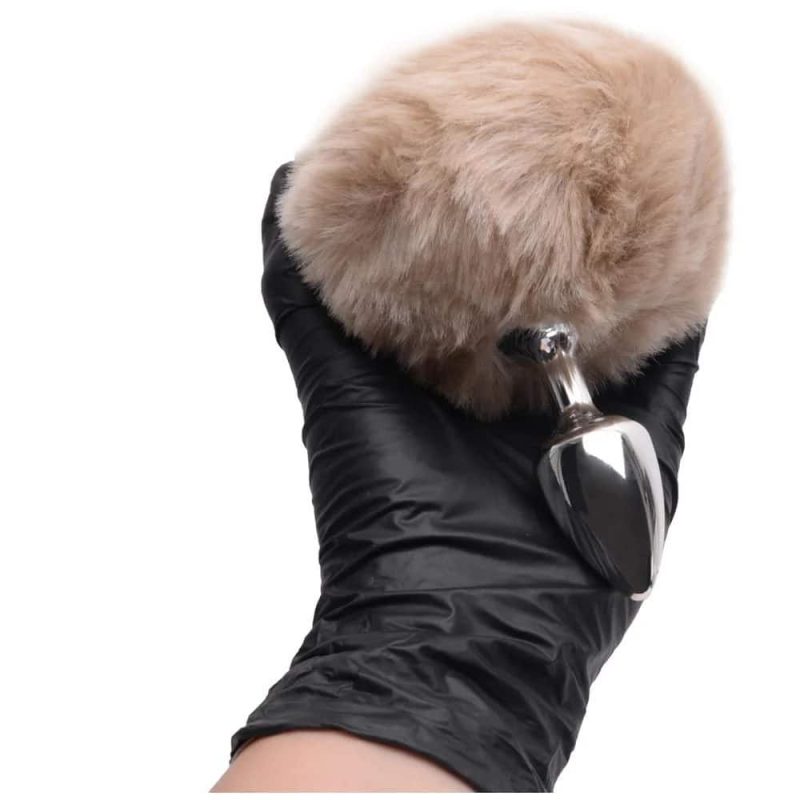 Plug De Metal Cromado Com Rabo Pompom Claro – Hard - Imagem 4