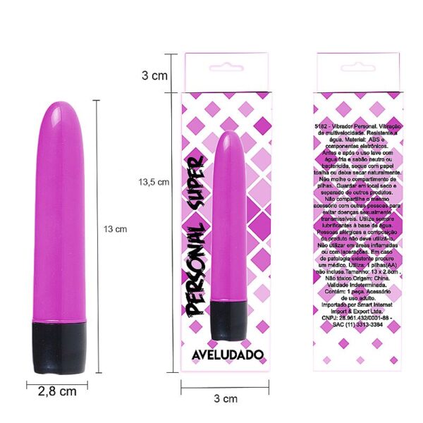 Vibrador Clássico Personal de 13 cm aveludado - Pink