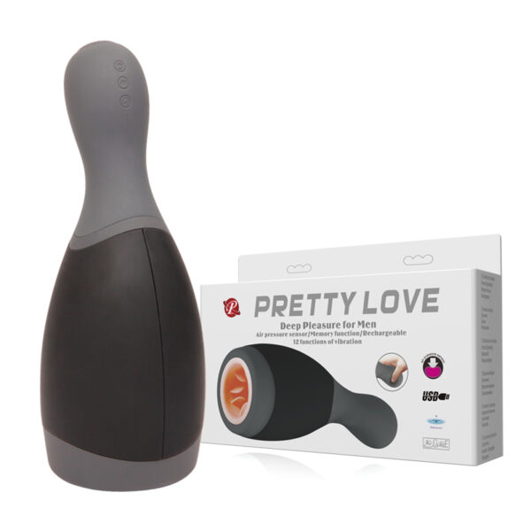 Masturbador masculino com texturas massageadoras 12 vibração e sensor de pressão de ar Pretty love deep pleasure for