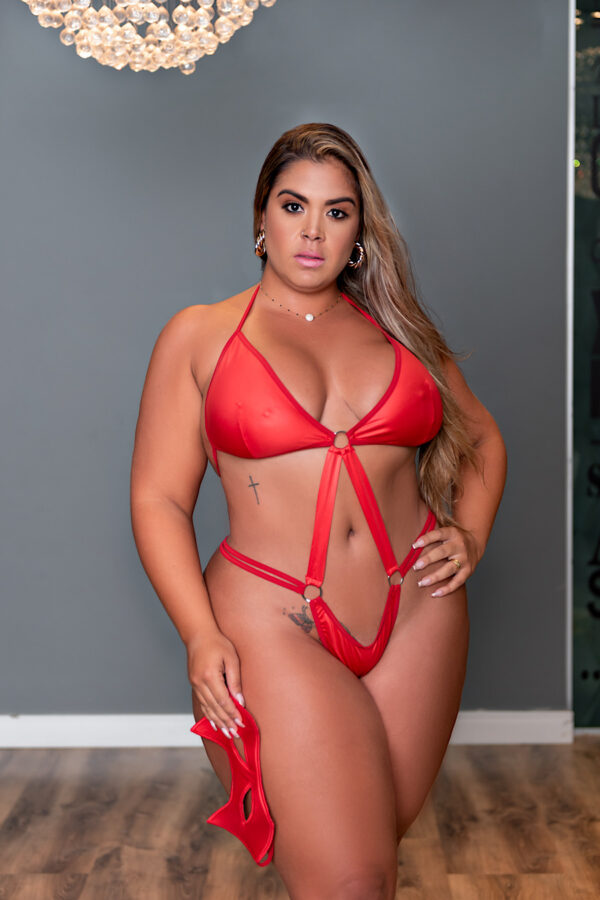 Body vermelho Plus size proibidão – Lingerie garota veneno - Image 2