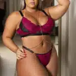 Conjunto Plus size Cropped inveja sem bojo calcinha com abertura