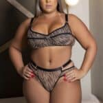 Conjunto sensual plus size estampa animal print sem bojo calcinha sexy com argola