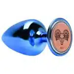Plug de joia anal médio azul em metal com pedra - Hard signos - Imagem 7