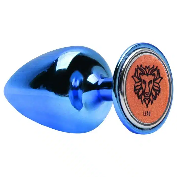 Plug de joia anal médio azul em metal com pedra  Hard signos  Imagem 12