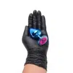 Plug de joia anal médio azul em metal com pedra - Hard signos - Imagem 15