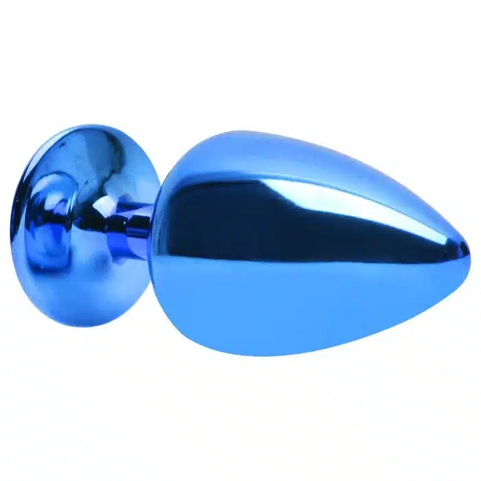 Plug de joia anal médio azul em metal com pedra  Hard signos  Imagem 3