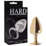 Plug M anal dourado signos em metal com pedra hard - Imagem 2