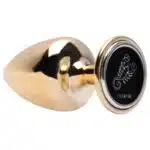 Plug M anal dourado signos em metal com pedra hard - Imagem 6