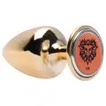 Plug M anal dourado signos em metal com pedra hard - Imagem 15