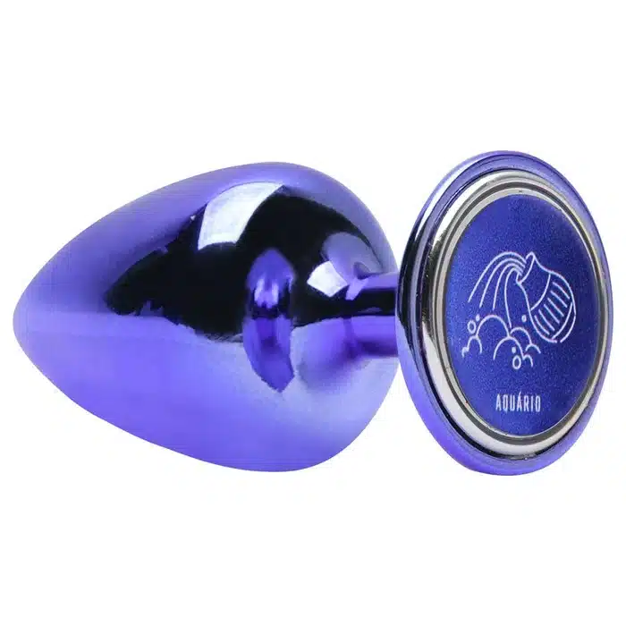 Plug anal M em metal linha signos hard  Lilás  Imagem 5