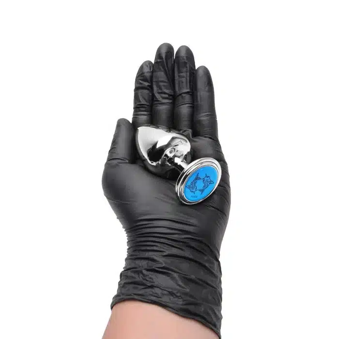 Plug M anal cromado signos em metal com pedra hard  Imagem 3
