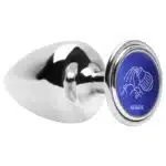 Plug M anal cromado signos em metal com pedra hard - Imagem 4