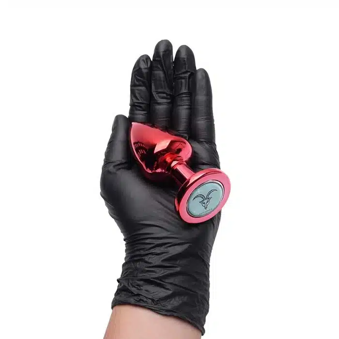 Plug g anal vermelho signos em metal com pedra hard  Imagem 3