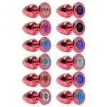 Plug g anal vermelho signos em metal com pedra hard