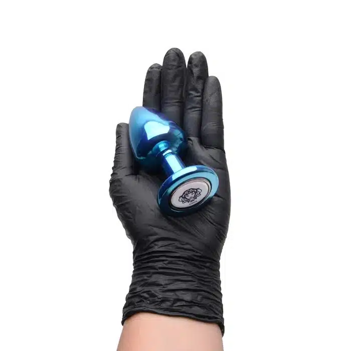 Plug g anal azul signos em metal com pedra hard  Imagem 6