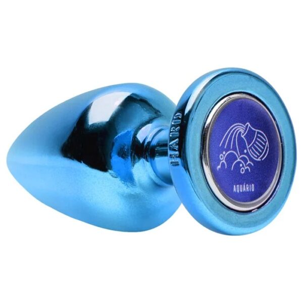 Plug g anal azul signos em metal com pedra hard - Image 4