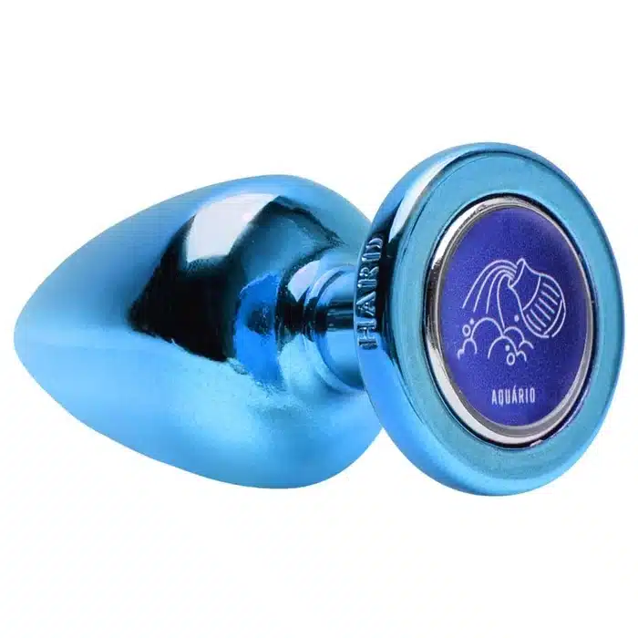 Plug g anal azul signos em metal com pedra hard  Imagem 4