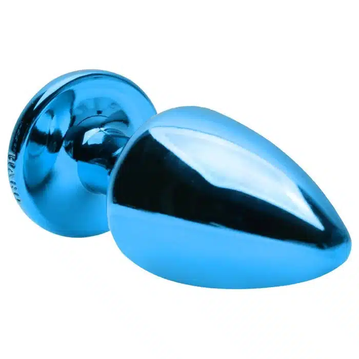 Plug g anal azul signos em metal com pedra hard  Imagem 3