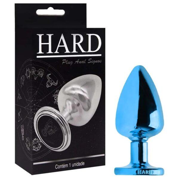 Plug g anal azul signos em metal com pedra hard - Image 2