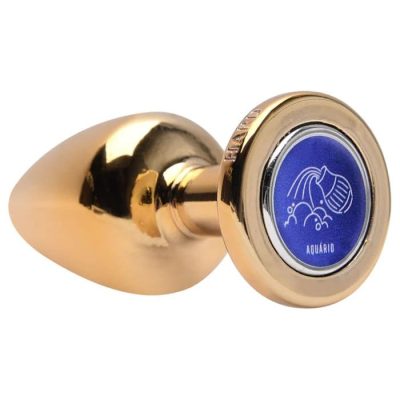 Alternative view of Plug anal de metal Dourado tamanho G linha signos hard