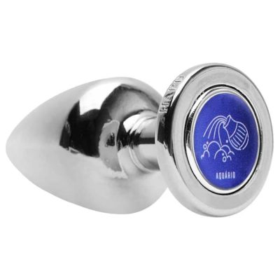 Alternative view of Plug anal de metal cromado tamanho G linha signos hard