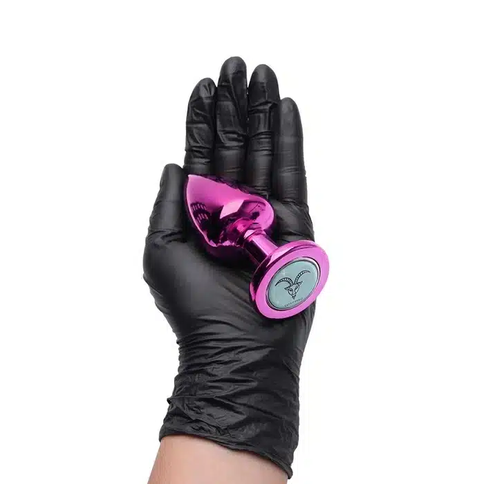 Plug anal de metal tamanho G rosa linha signos hard  Imagem 6